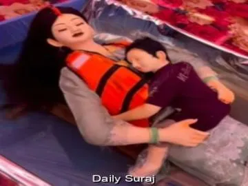 जबलपुर नाव हादसा: ममता की अमर मिसाल, दुर्गा पूजा पंडाल में मां-बेटे की मूर्ति ने नम की सबकी आंखें