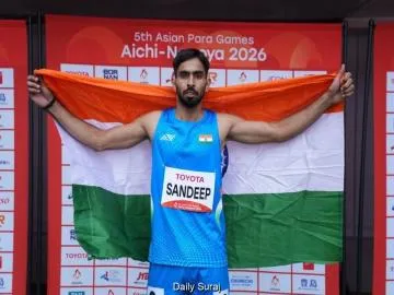 World Record Victory: Sandeep Leads India’s Strong Athletics Performance at Asian Para Games