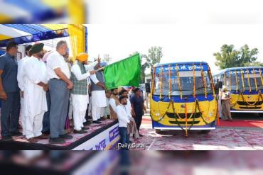 Punjab CM Bhagwant Mann Flags Off 100 Mini Buses to Enhance Rural Connectivity Across State