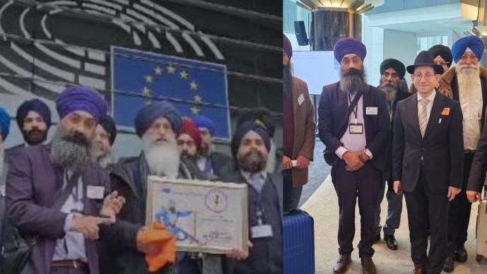 ਅਮਰੀਕ ਸਿੰਘ ਸਿੱਧੂ ਨੂੰ ਯੂਰਪੀਅਨ ਪਾਰਲੀਮੈਂਟ ਬਰੱਸਲਜ਼ ਵਿੱਚ ਕੀਤਾ ਗਿਆ ਸਨਮਾਨਿਤ, ਸਿੱਖ ਕੌਮ ਦਾ ਵਧਾਇਆ ਮਾਣ