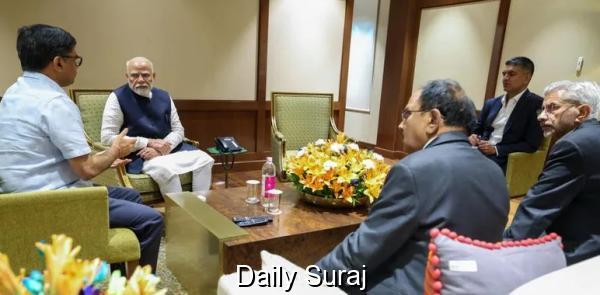 ਪ੍ਰਧਾਨ ਮੰਤਰੀ ਮੋਦੀ ਨਵੀਂ ਦਿੱਲੀ ਪਹੁੰਚੇ, ਹਵਾਈ ਅੱਡੇ ’ਤੇ ਕਸ਼ਮੀਰ ਦੇ ਹਾਲਾਤ ਬਾਰੇ ਜਾਣਕਾਰੀ ਲਈ
