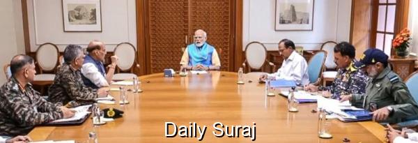 PM ਮੋਦੀ ਨੇ ਰੱਖਿਆ ਮੰਤਰੀ, NSA, ਤਿੰਨਾਂ ਸੈਨਾ ਮੁਖੀਆਂ ਨਾਲ ਕੀਤੀ ਮੀਟਿੰਗ