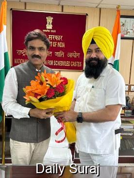 PUNJAB SCHEDULED CASTES COMMISSION CHAIRMAN JASVIR SINGH GARHI MEETS NATIONAL COMMISSION COUNTERPART