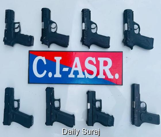 CROSS-BORDER ARMS SMUGGLING NETWORK BUSTED IN AMRITSAR; TWO HELD WITH EIGHT PISTOLS