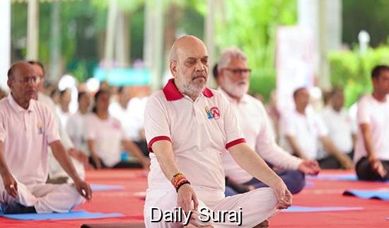"Amit Shah Leads 11th International Yoga Day Celebration in Ahmedabad"