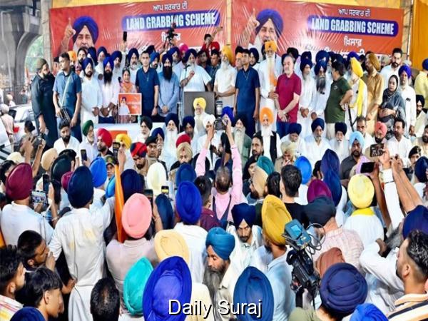 ਸੁਖਬੀਰ ਬਾਦਲ ਵੱਲੋਂ ਲੈਂਡ ਪੂਲਿੰਗ ਨੀਤੀ ਦਾ ਵਿਰੋਧ, ਐਲਾਨੇ ਲਗਾਤਾਰ ਧਰਨੇ