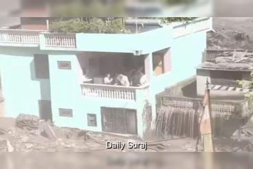 Nepal Floods: House Stands Amid Raging Waters and Debris, Three People Survive on Balcony